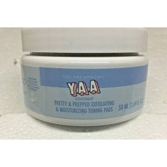You Are Amazing Y.A.A. Pretty & Prepped Exfoliate Toning Pads Coconut - Picture 1 of 2